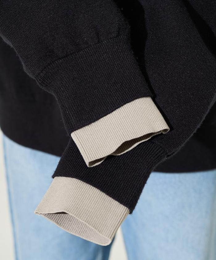 拼接配色針織套頭衫