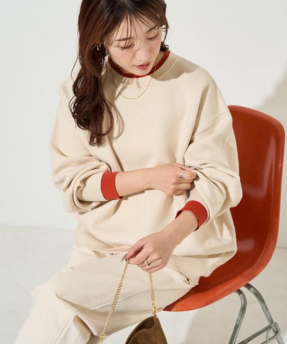 拼接配色針織套頭衫