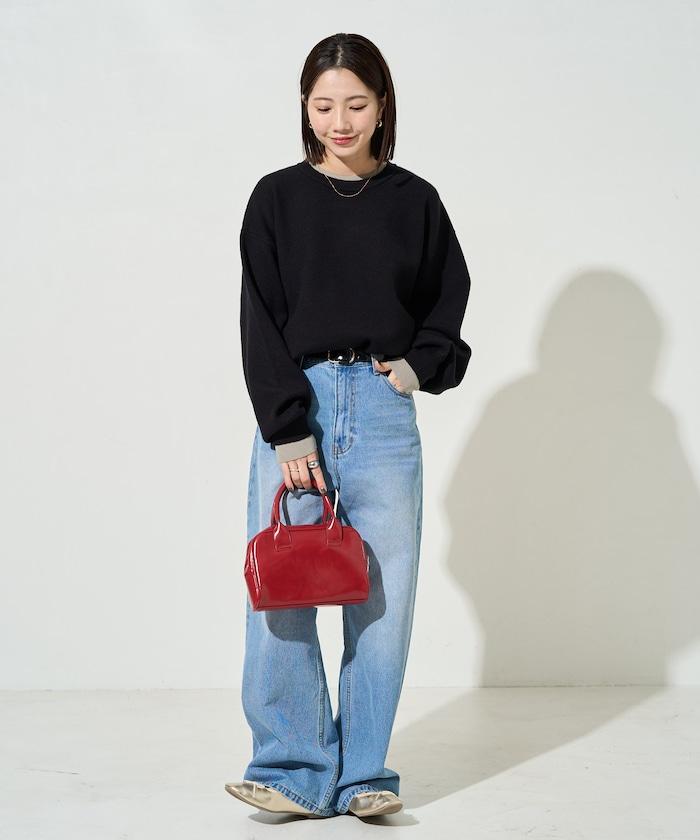 拼接配色針織套頭衫