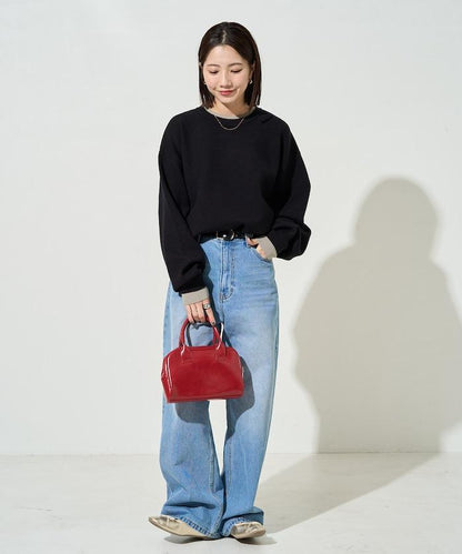 拼接配色針織套頭衫