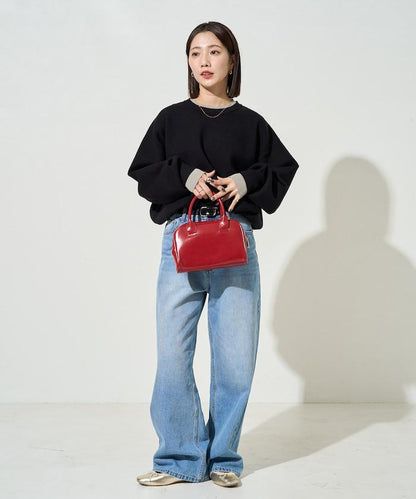 拼接配色針織套頭衫