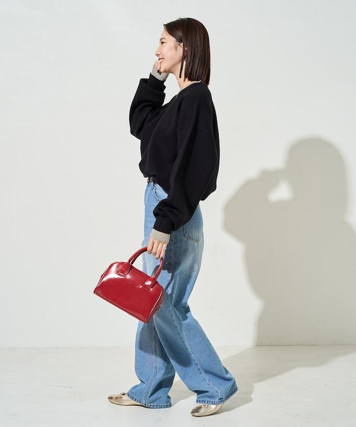 拼接配色針織套頭衫