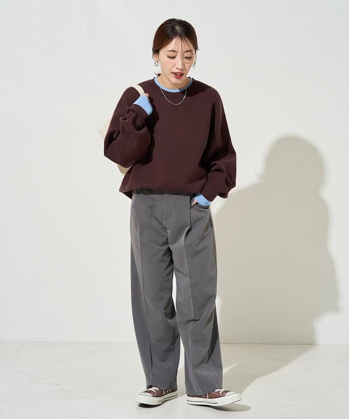 拼接配色針織套頭衫