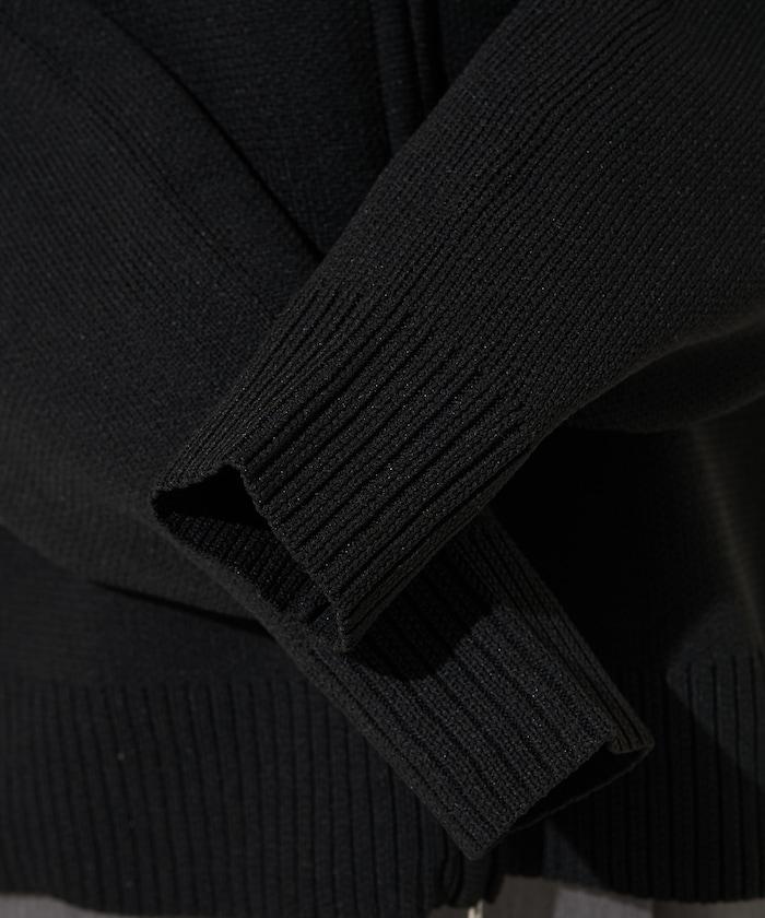 輕量針織翻領雙拉鍊開衫