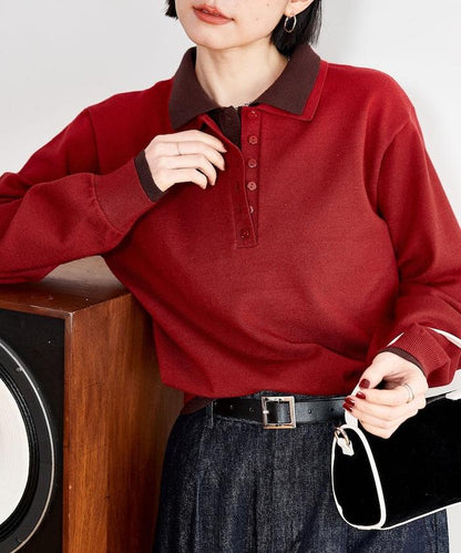 拼色疊穿針織POLO衫