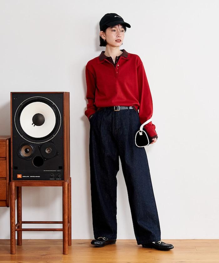 拼色疊穿針織POLO衫