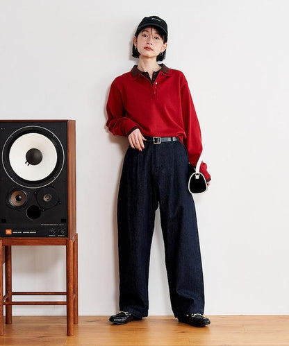 拼色疊穿針織POLO衫