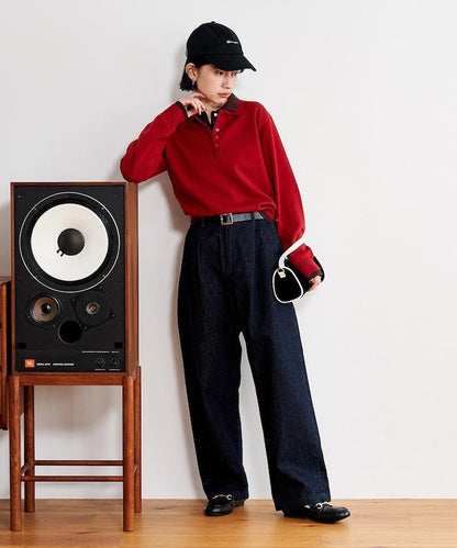 拼色疊穿針織POLO衫