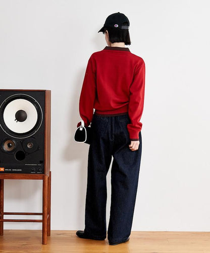 拼色疊穿針織POLO衫