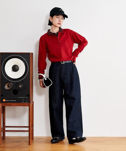 拼色疊穿針織POLO衫