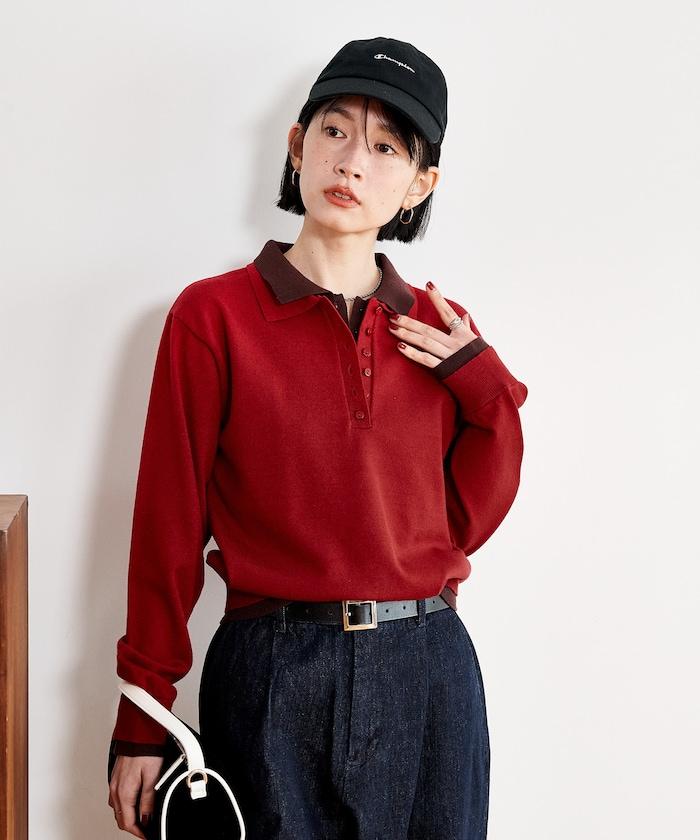 拼色疊穿針織POLO衫