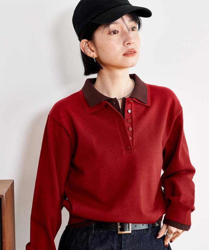 拼色疊穿針織POLO衫