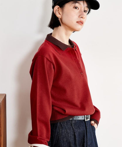 拼色疊穿針織POLO衫