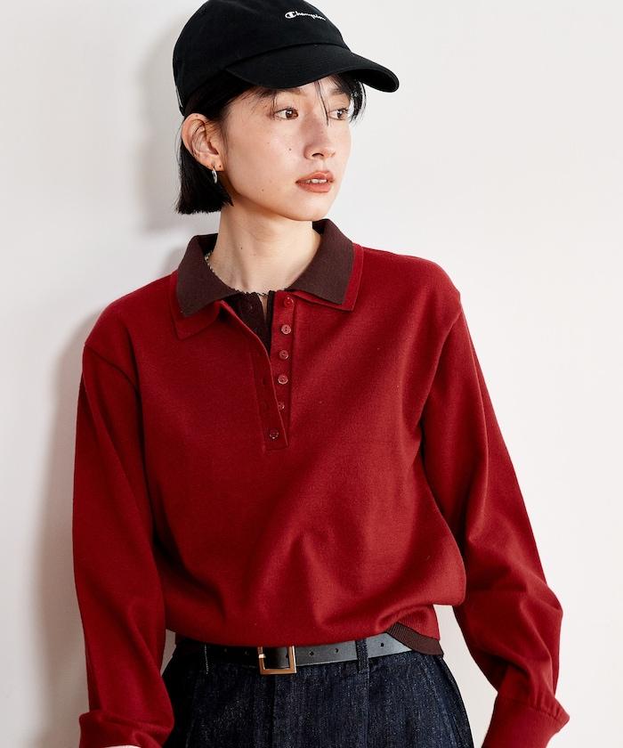 拼色疊穿針織POLO衫