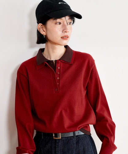 拼色疊穿針織POLO衫