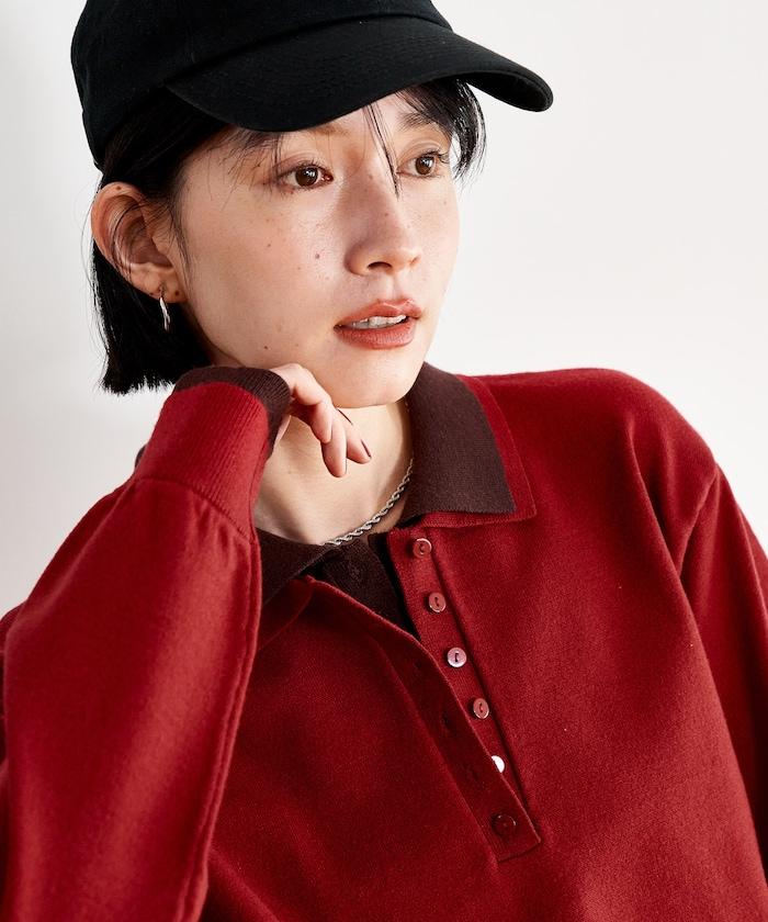 拼色疊穿針織POLO衫