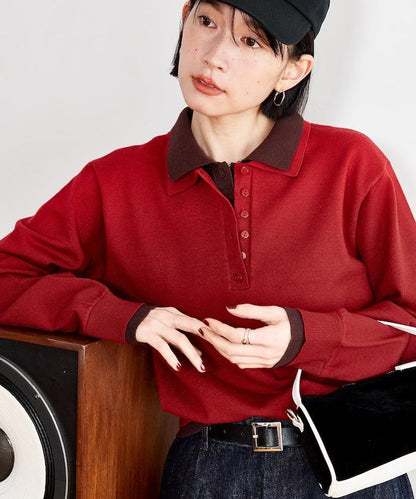 拼色疊穿針織POLO衫