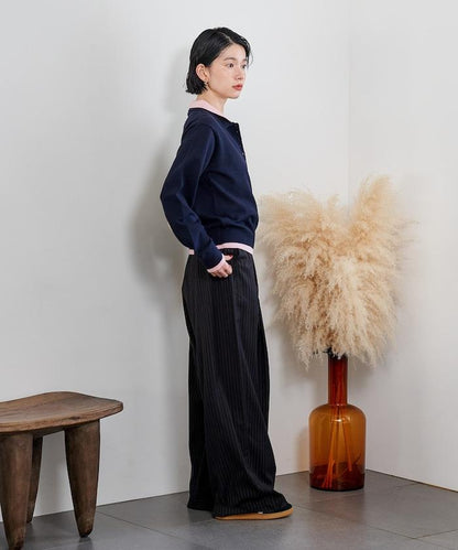 拼色疊穿針織POLO衫