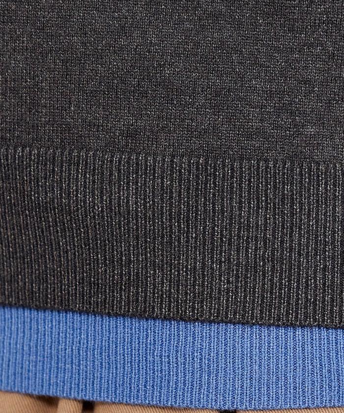 拼色疊穿針織POLO衫