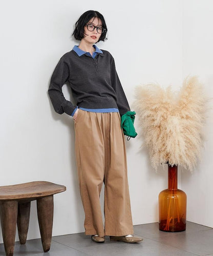 拼色疊穿針織POLO衫