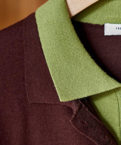 拼色疊穿針織POLO衫