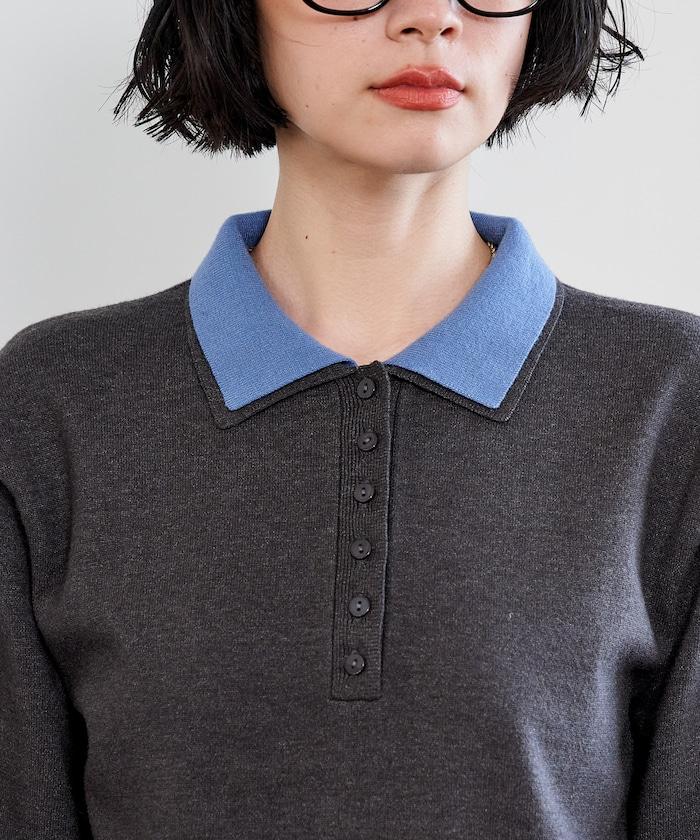 拼色疊穿針織POLO衫