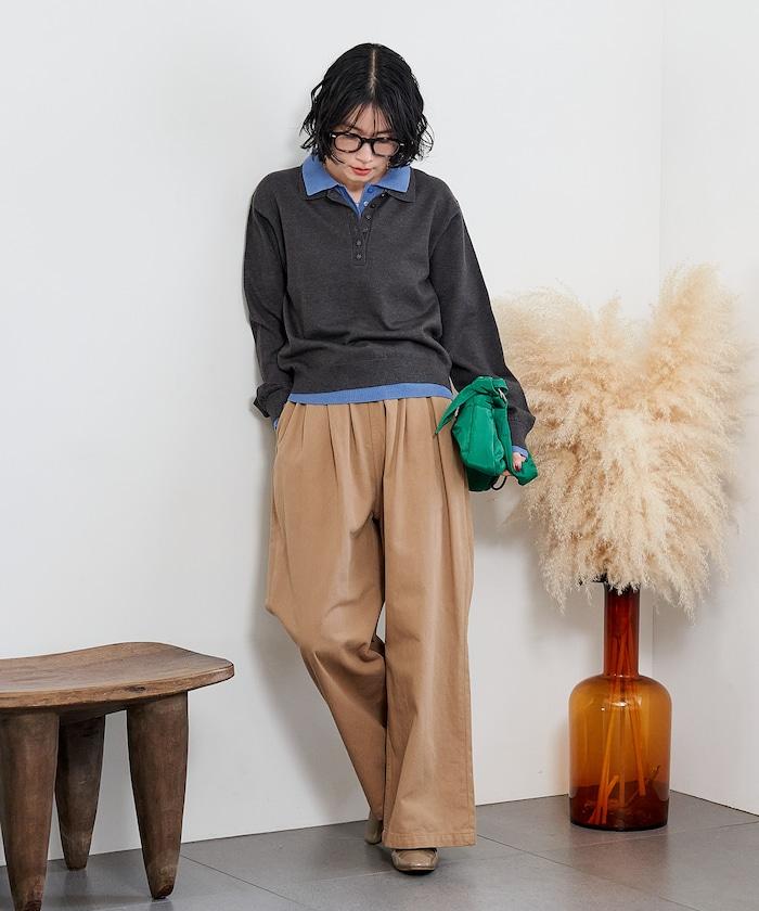 拼色疊穿針織POLO衫