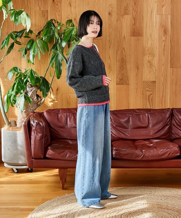 拼色亨利領針織套頭衫