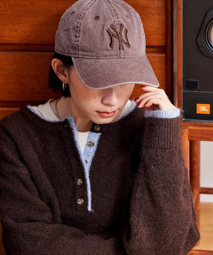 拼色亨利領針織套頭衫