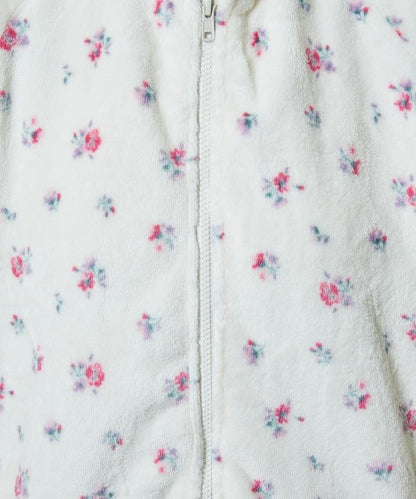 花卉印花抓絨拉鍊開衫