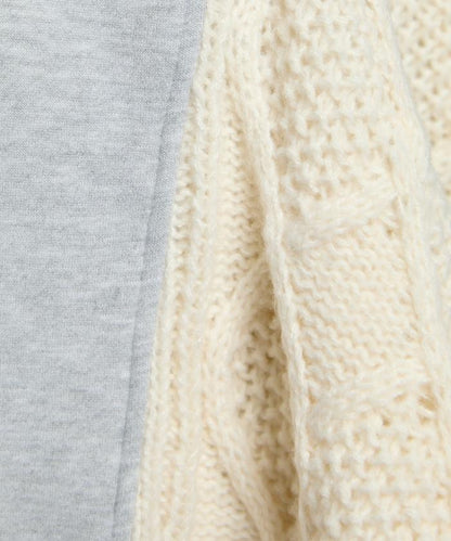 異材質拼接高領針織衫