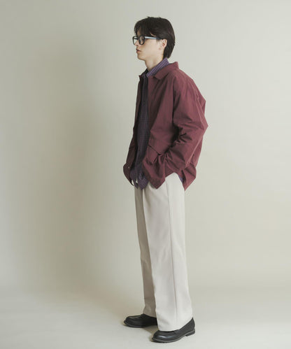 羊毛感雙褶寬腿褲