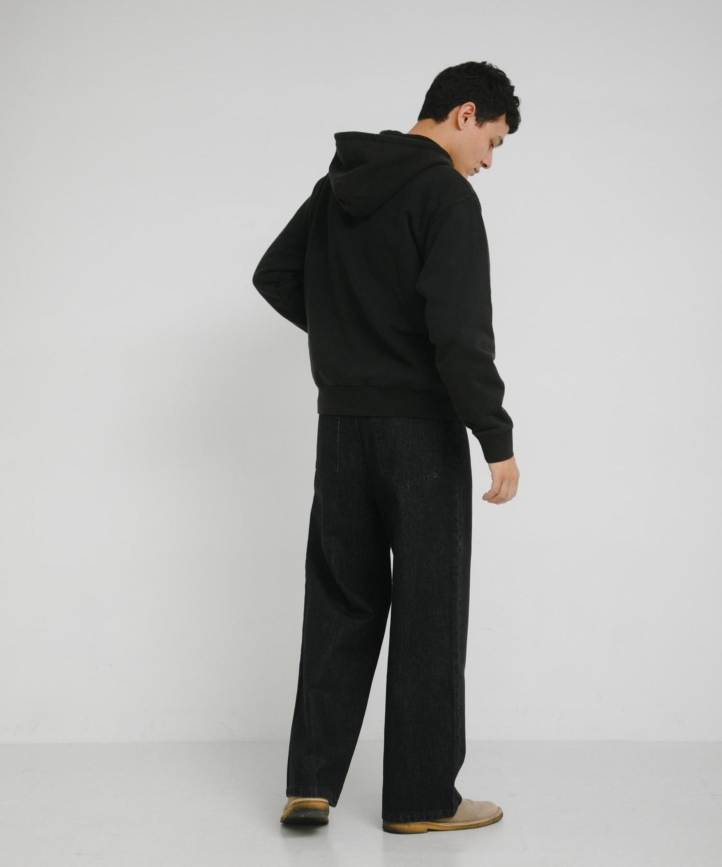 復古風格拼接連帽衛衣