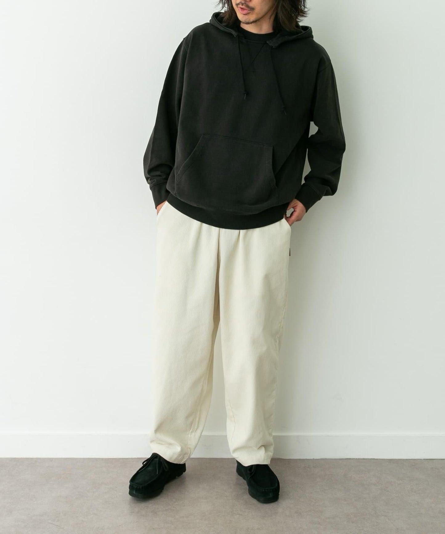 復古風格拼接連帽衛衣