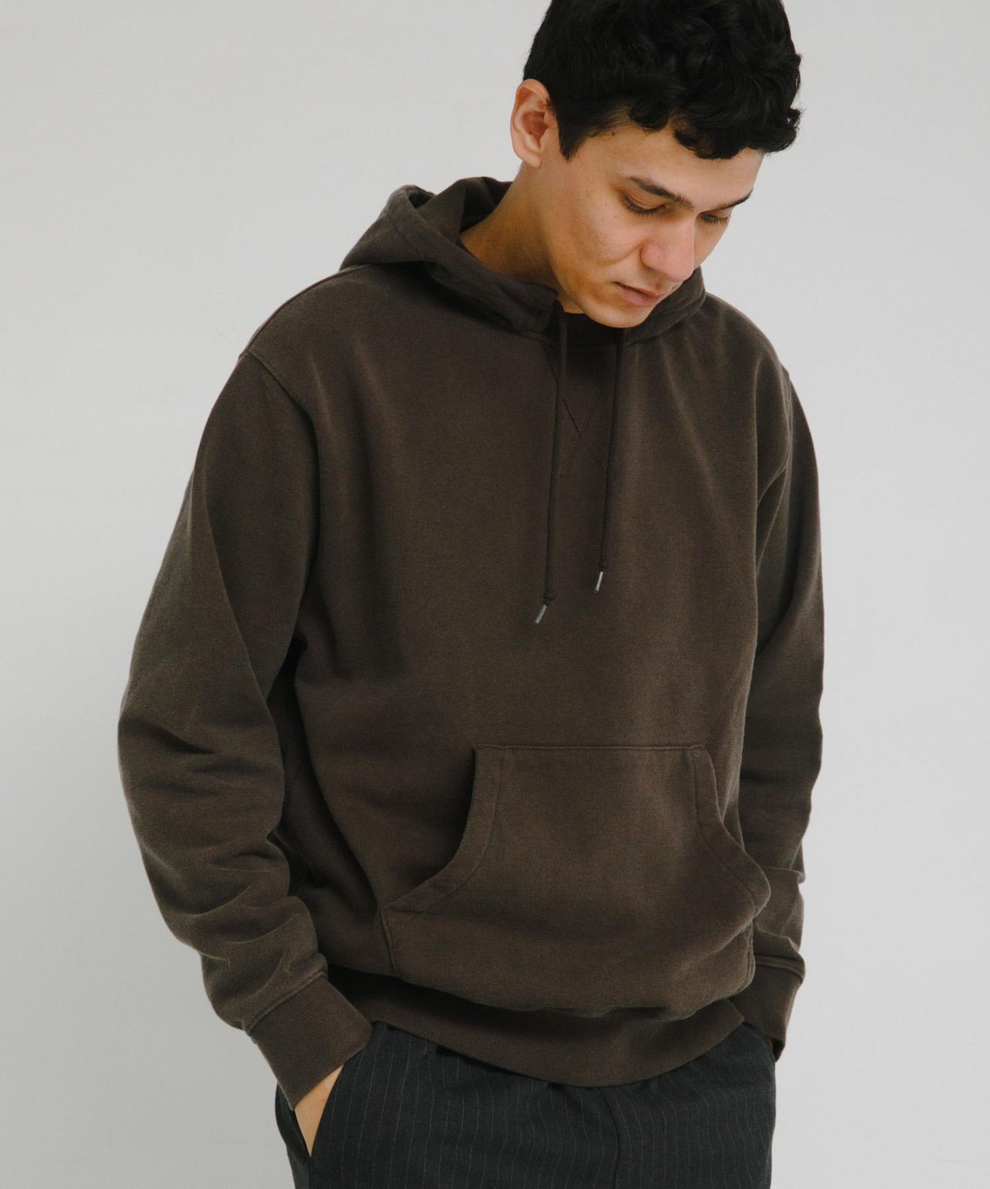 復古風格拼接連帽衛衣