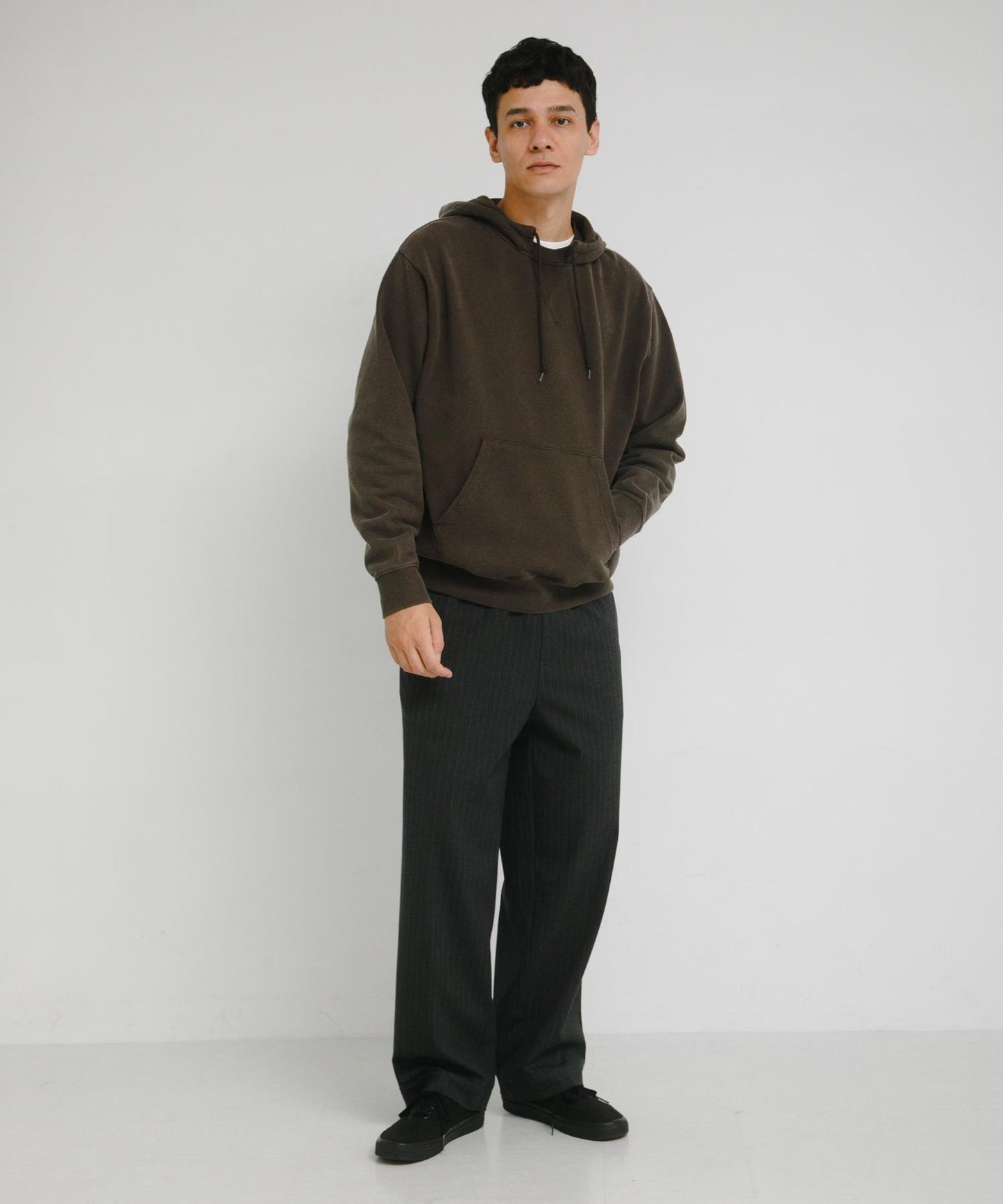 復古風格拼接連帽衛衣