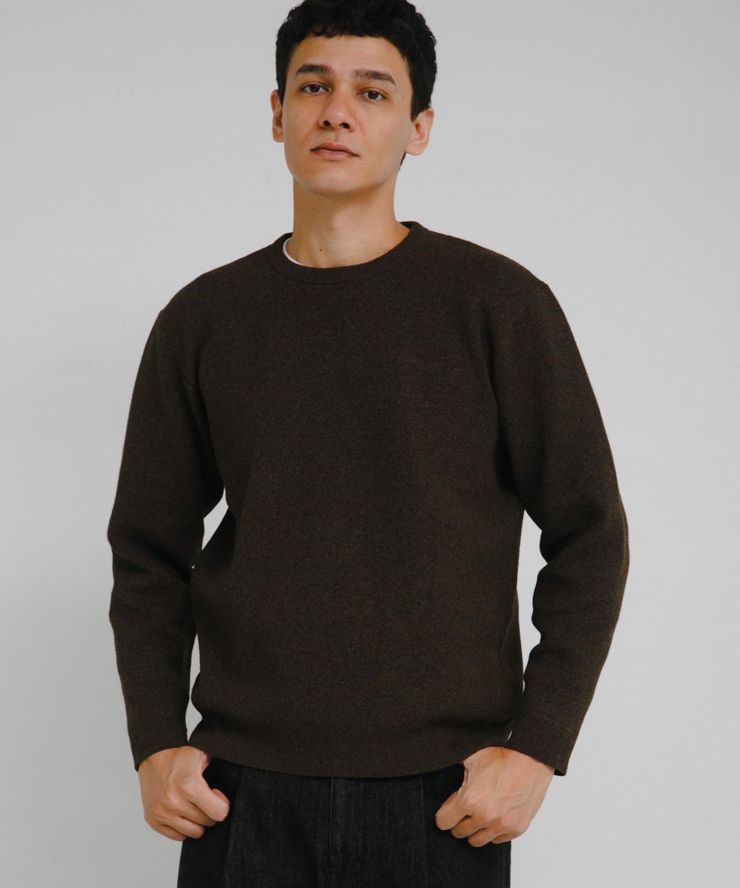 抗起球可水洗圓領針織衫