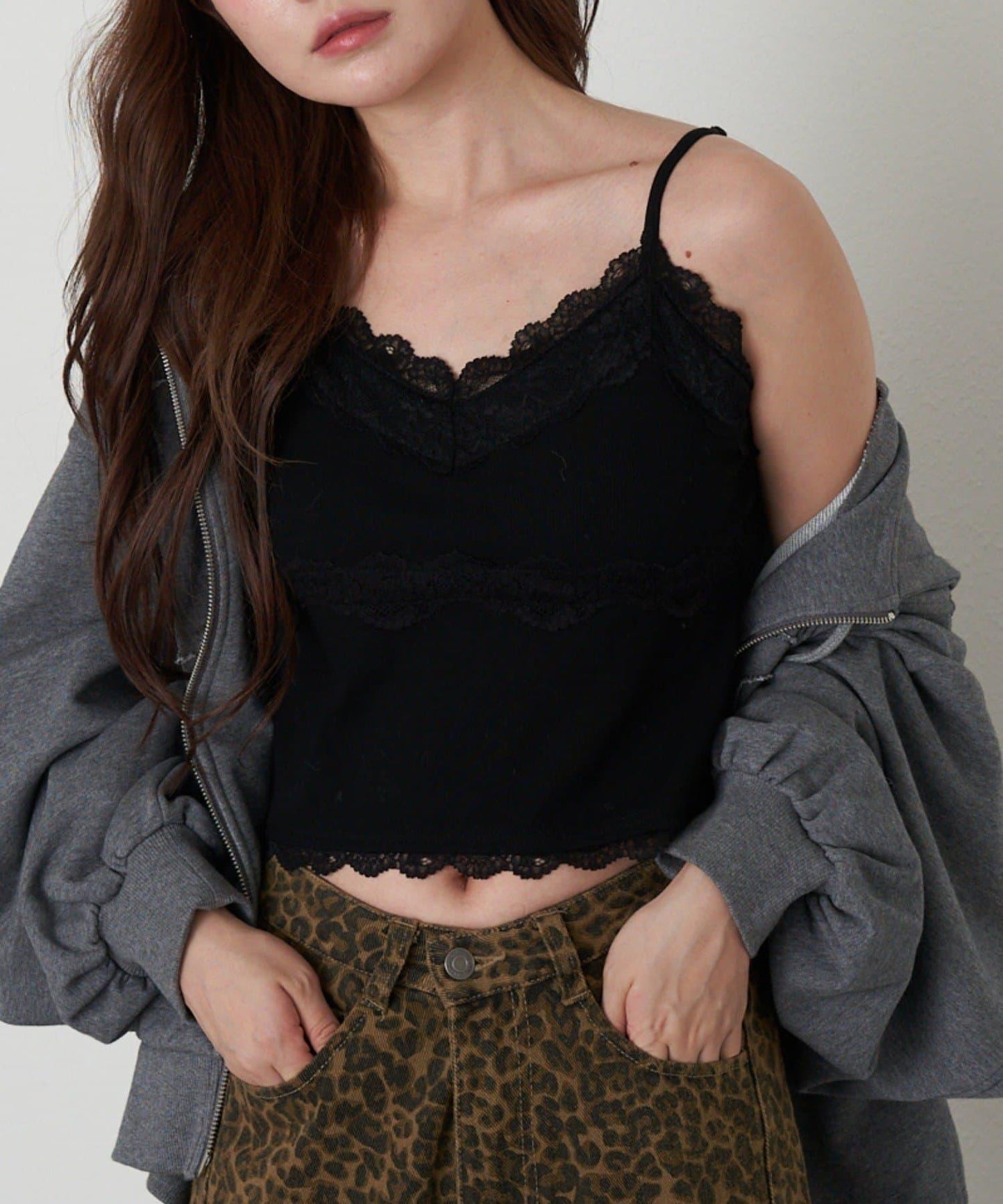 帶胸墊蕾絲吊帶背心