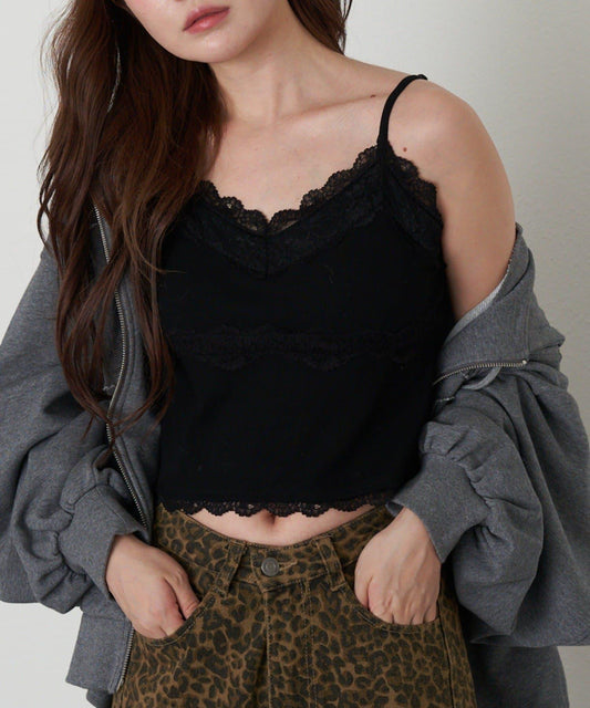 帶胸墊蕾絲吊帶背心