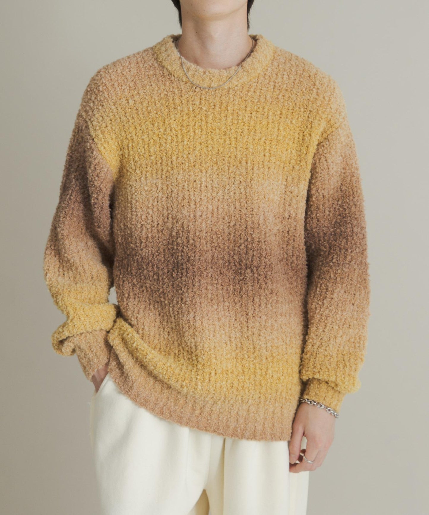 漸變色圈圈紗針織衫