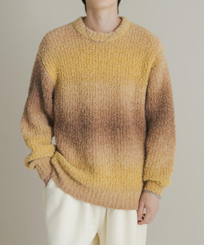 漸變色圈圈紗針織衫