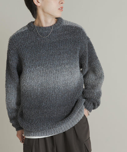 漸變色圈圈紗針織衫