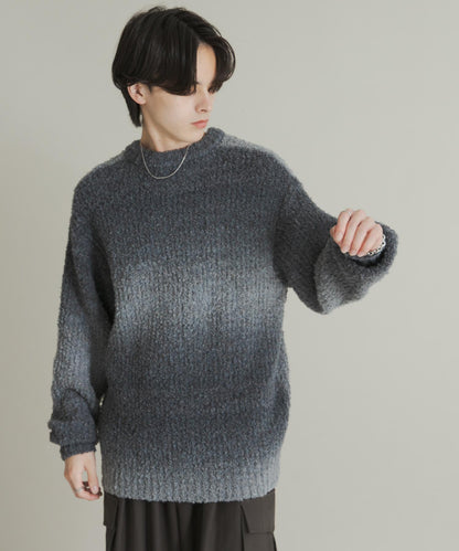 漸變色圈圈紗針織衫