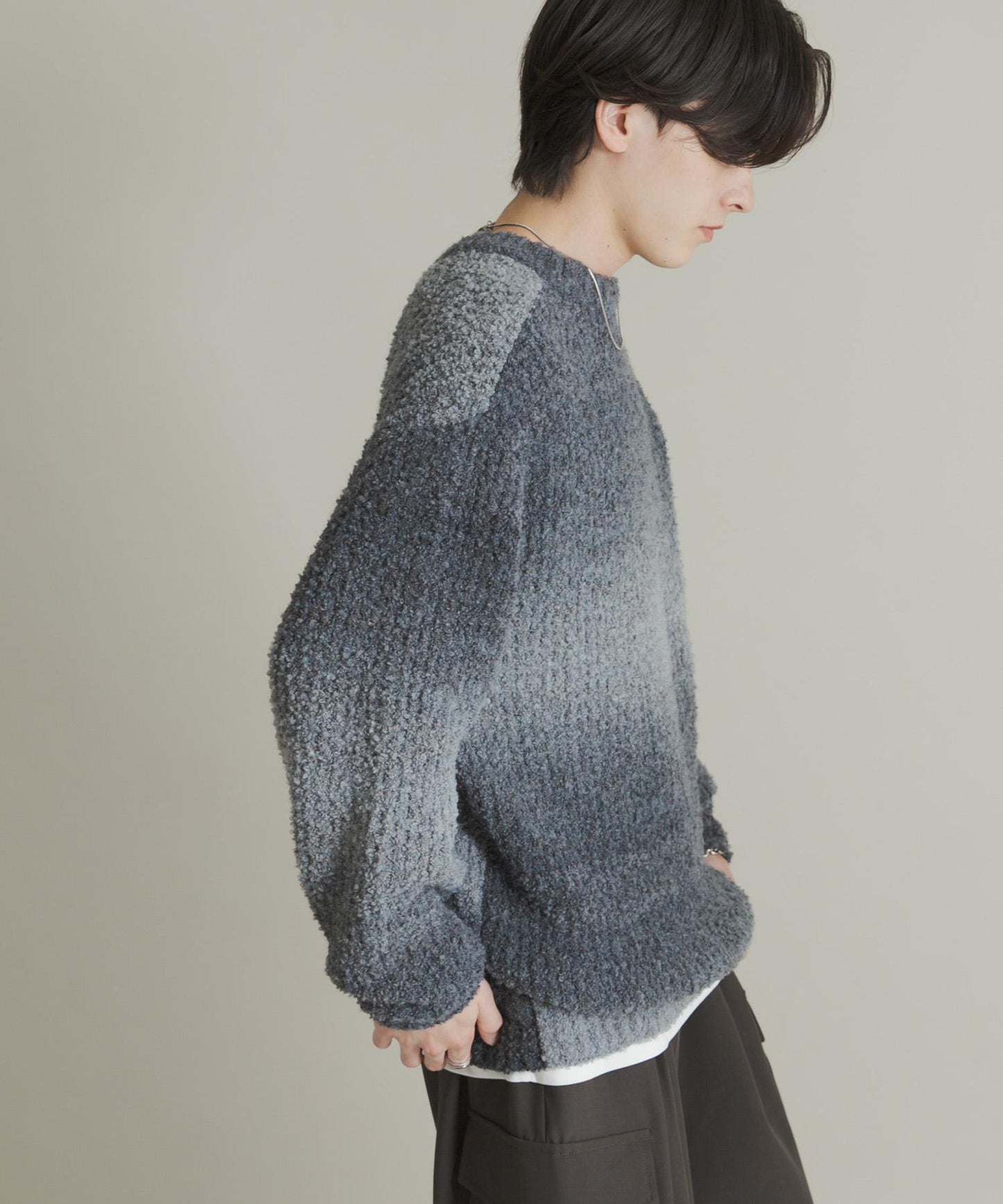 漸變色圈圈紗針織衫