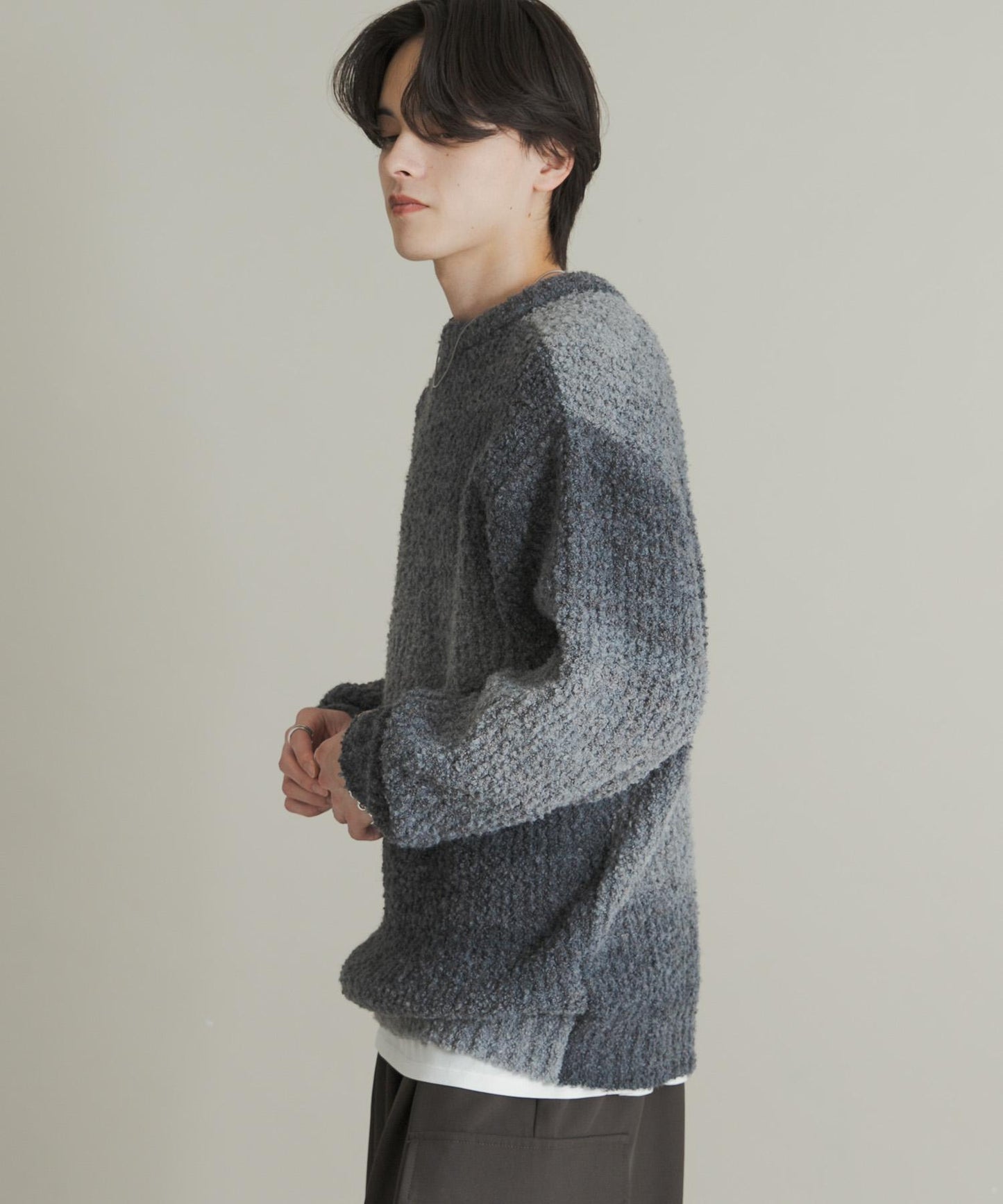 漸變色圈圈紗針織衫