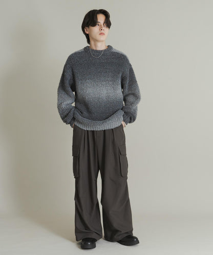 漸變色圈圈紗針織衫