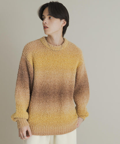 漸變色圈圈紗針織衫