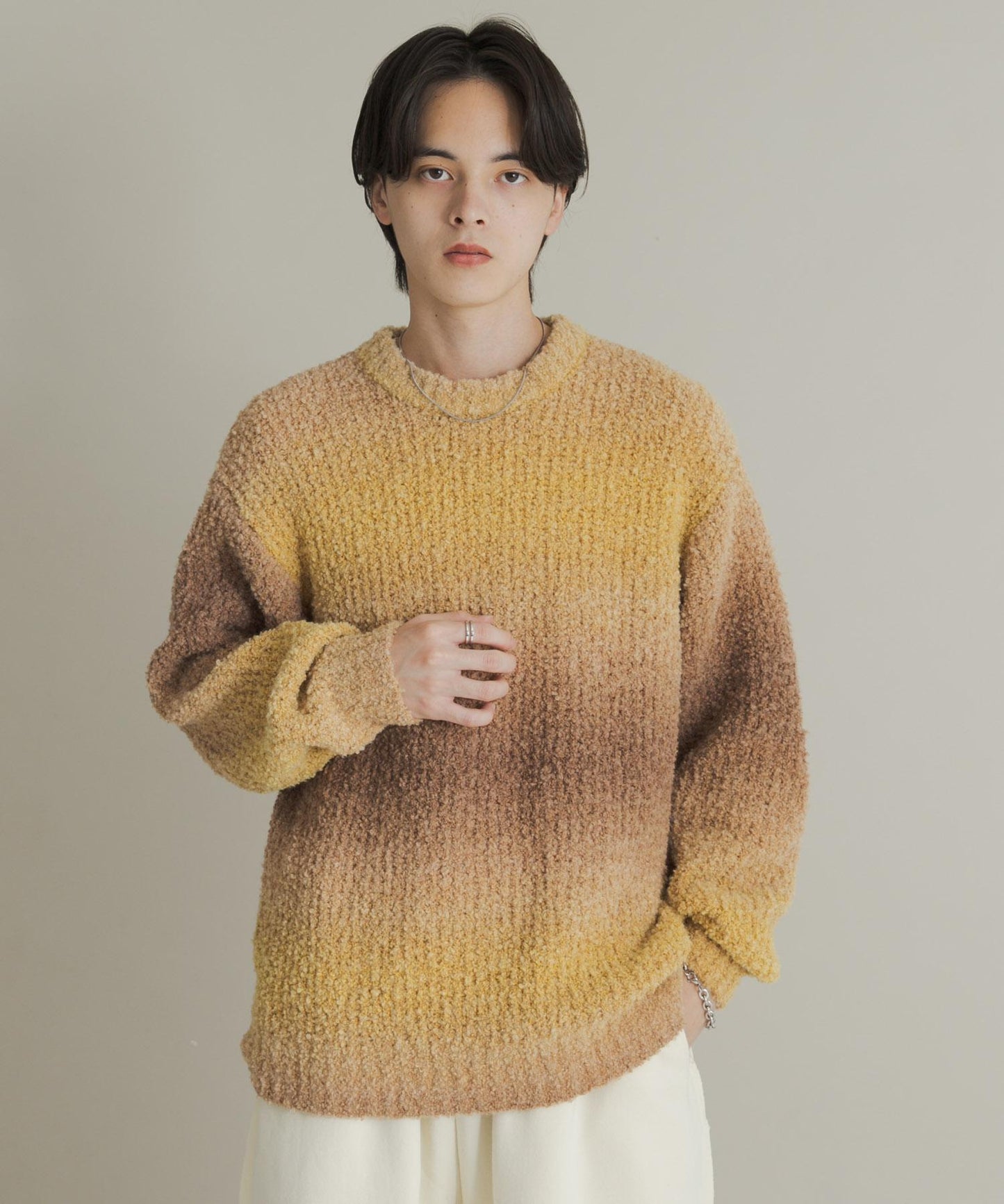 漸變色圈圈紗針織衫