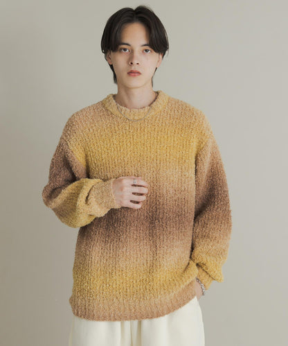 漸變色圈圈紗針織衫