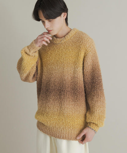 漸變色圈圈紗針織衫